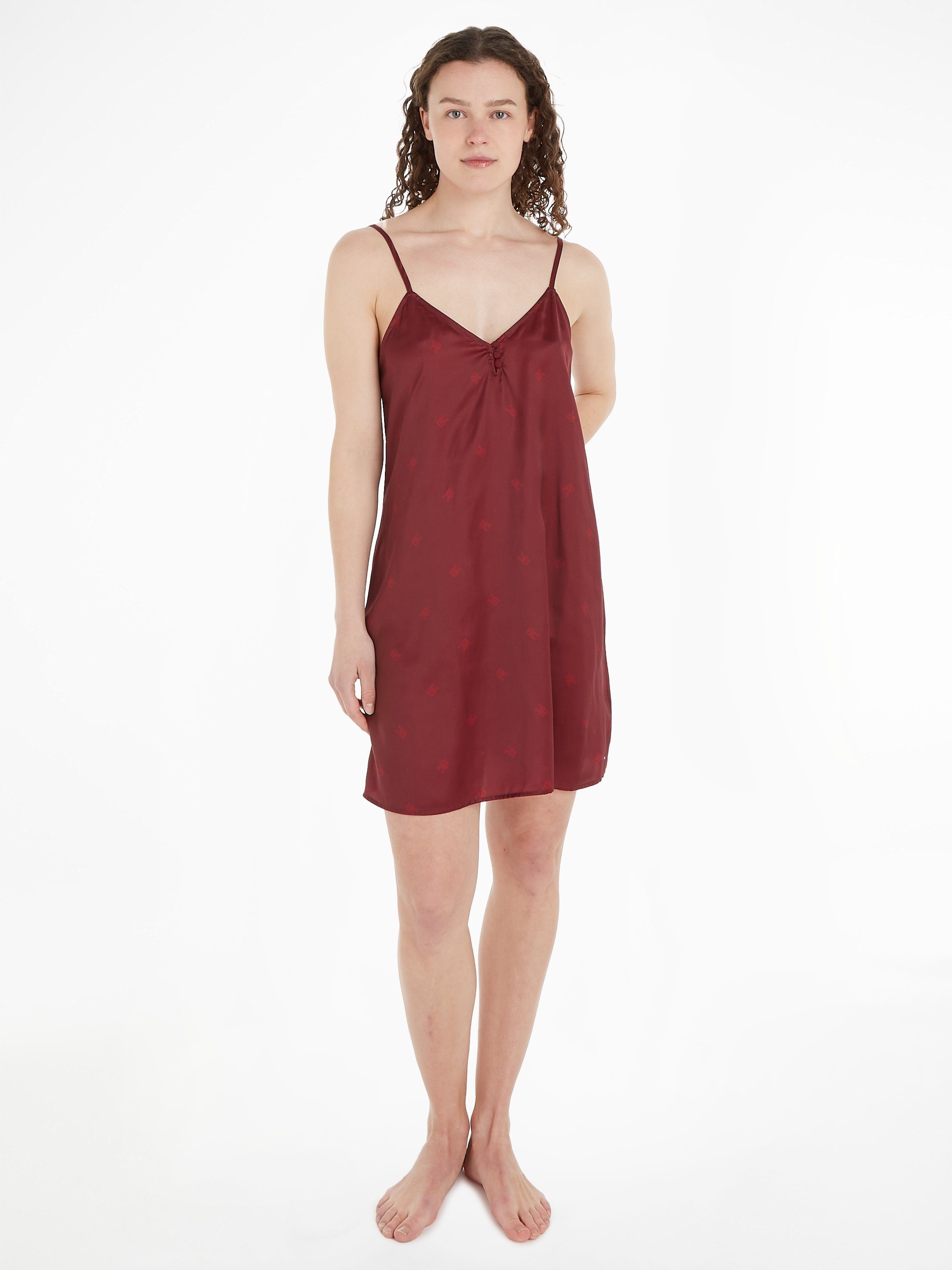 NIGHTDRESS WOVEN Knopfverschluss SATIN Nachthemd mit Tommy Hilfiger Underwear