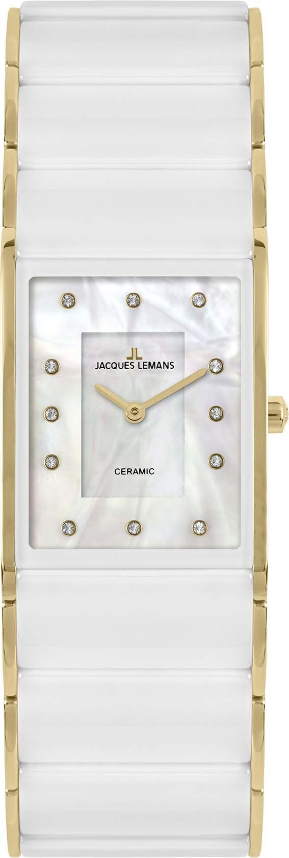 Jacques Lemans Keramikuhr Dublin, 1-1940K gold, weiß