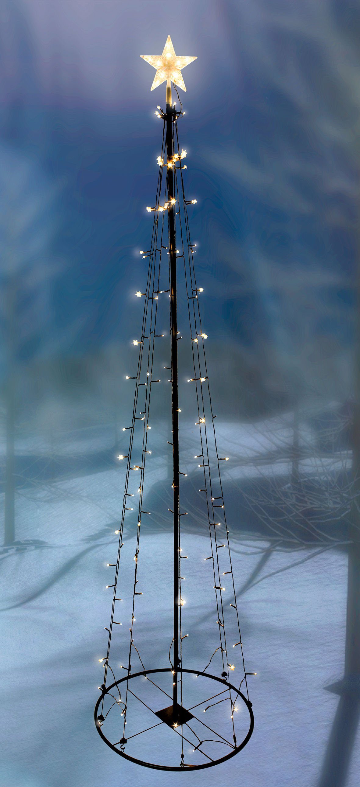 Spetebo LED-Lichterkette LED Lichterbaum mit Stern - 240 cm / 154 LED, 154-flammig, Lichterbaum für Außen