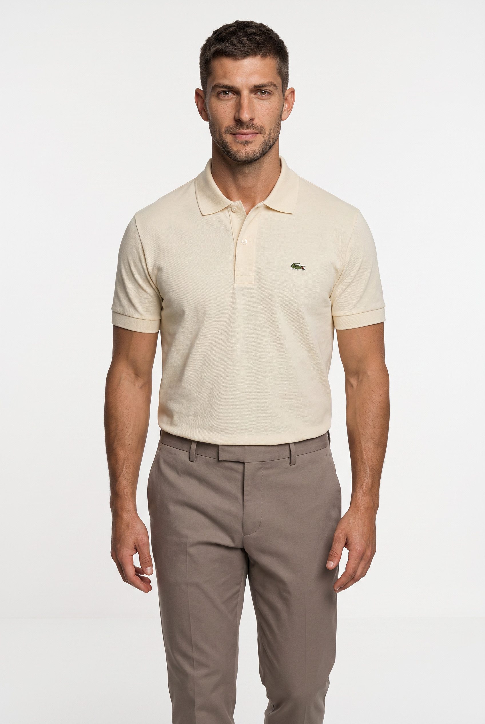 Lacoste Poloshirt (1-tlg) mit Knöpfen in Perlmuttoptik