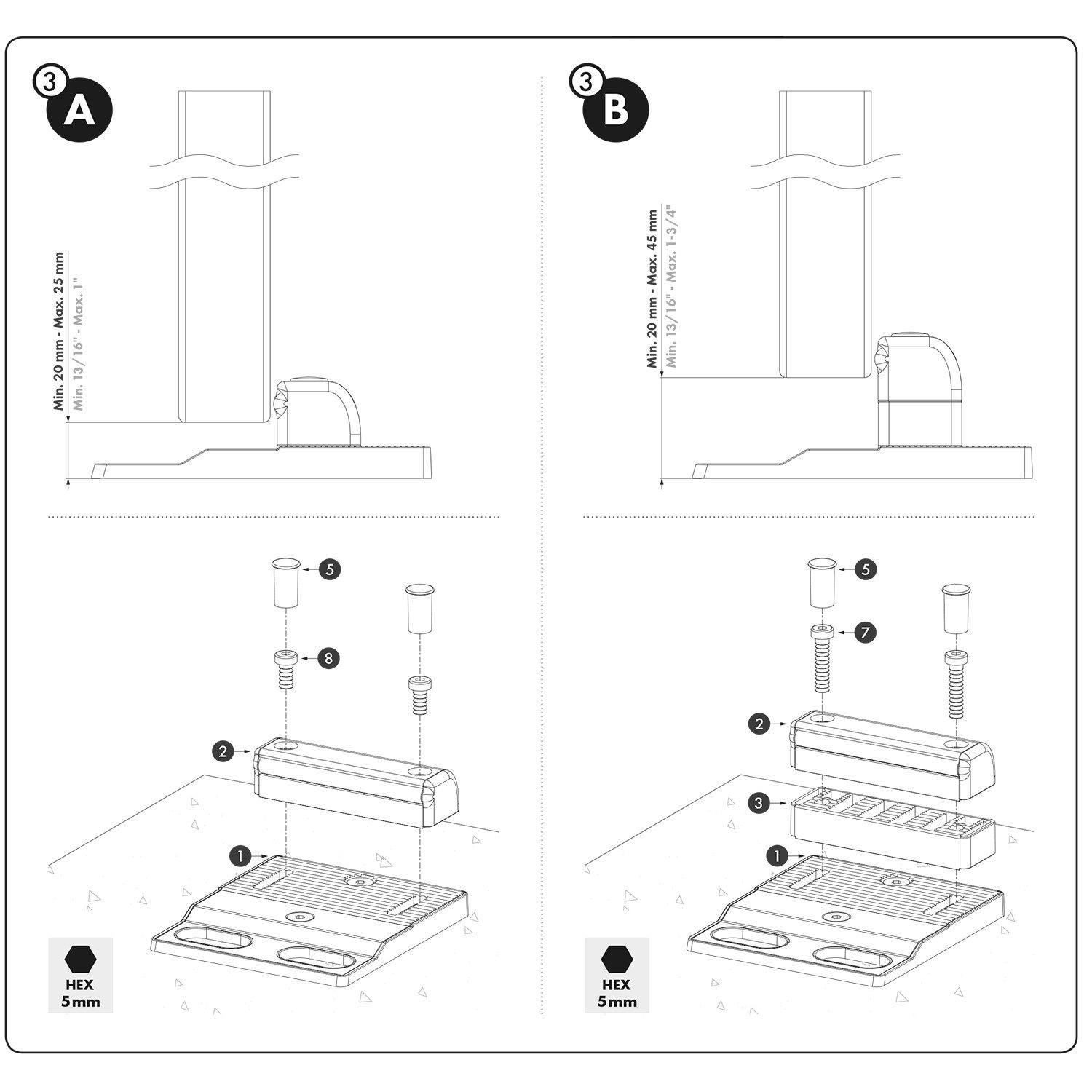LOCINOX Gartentor Bodenanschlag, LOCINOX Sabo, für Drehtore zum Aufschrauben, (Aluminiumplatte, Schwarz), RAL 9005
