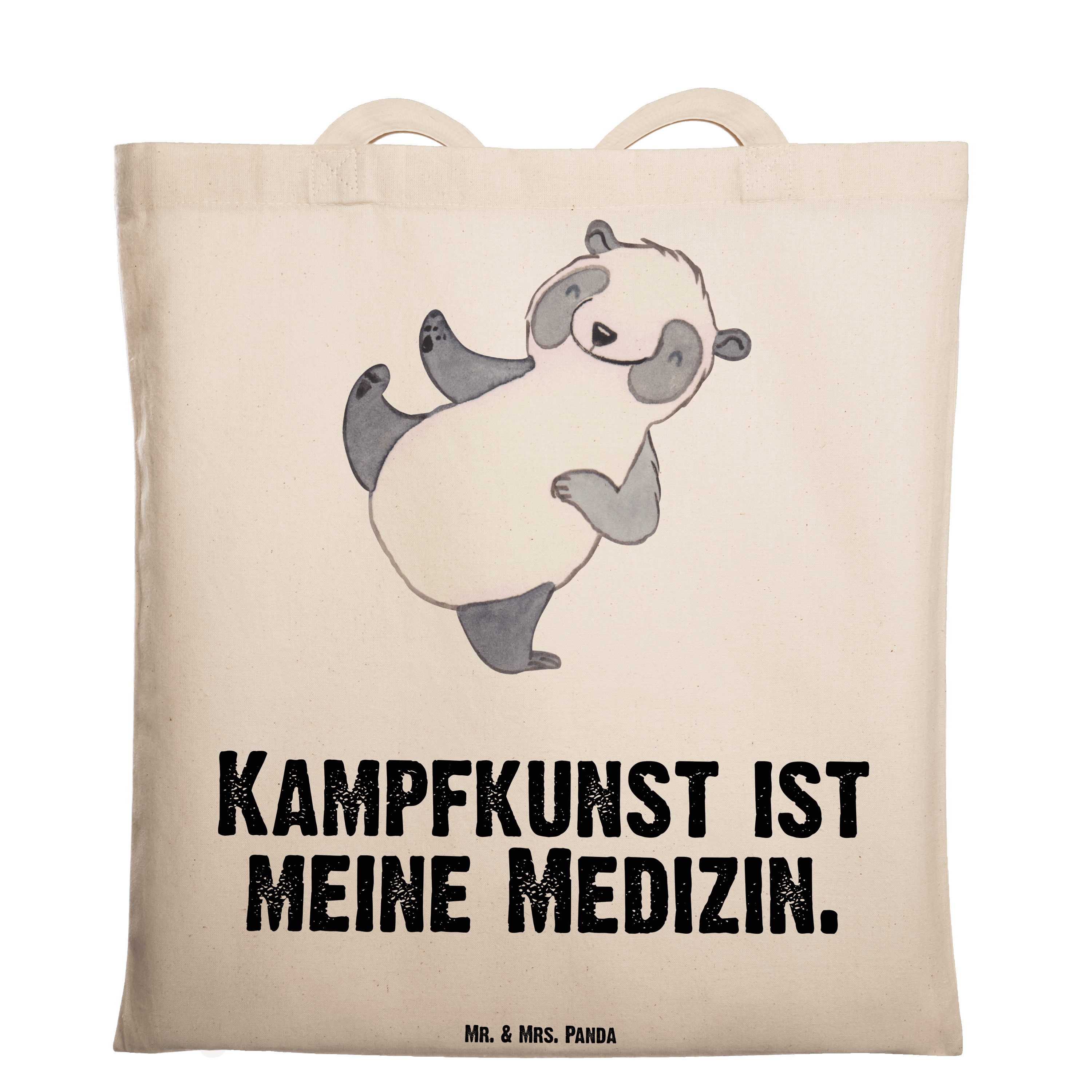 Mr. & Mrs. Panda Tragetasche Panda Kampfkunst Medizin - Transparent - Geschenk, Sportler, Beutel, (1-tlg)