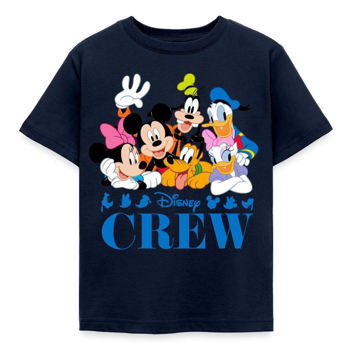 Spreadshirt T-Shirt Mickey & Minnie Pluto Goofy Daisy Donald Crew Kinder T-Shirt (1-tlg) Fällt klein aus. Wir empfehlen, eine Größe größer zu bestellen.