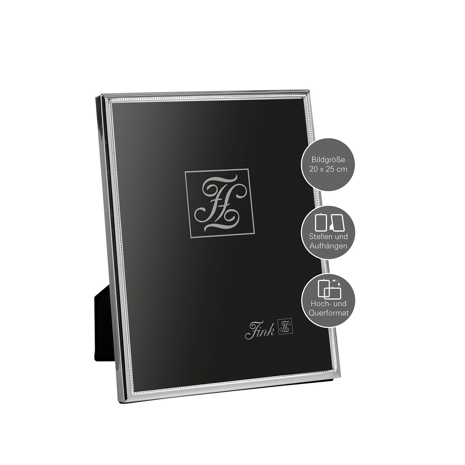 Fink Bilderrahmen MIA Bilderrahmen 20x25 cm - Eisen/ Glas/ versilbert - silberfarben, für 1 Bilder (1 St), Fotowand - Bilderwand, Anlaufgeschützter Fotorahmen: Eleganter Bildrahmen für Fotos & Bilder