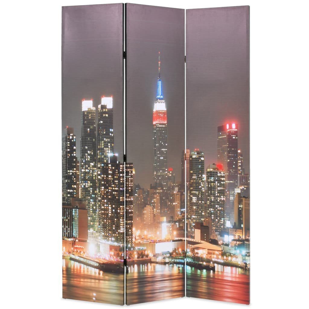 vidaXL Raumteiler Raumteiler klappbar 120 x 170 cm New York bei Nacht, 1-tlg., Raumteiler klappbar 120x170cm New York bei Nacht Paravent Trennwand