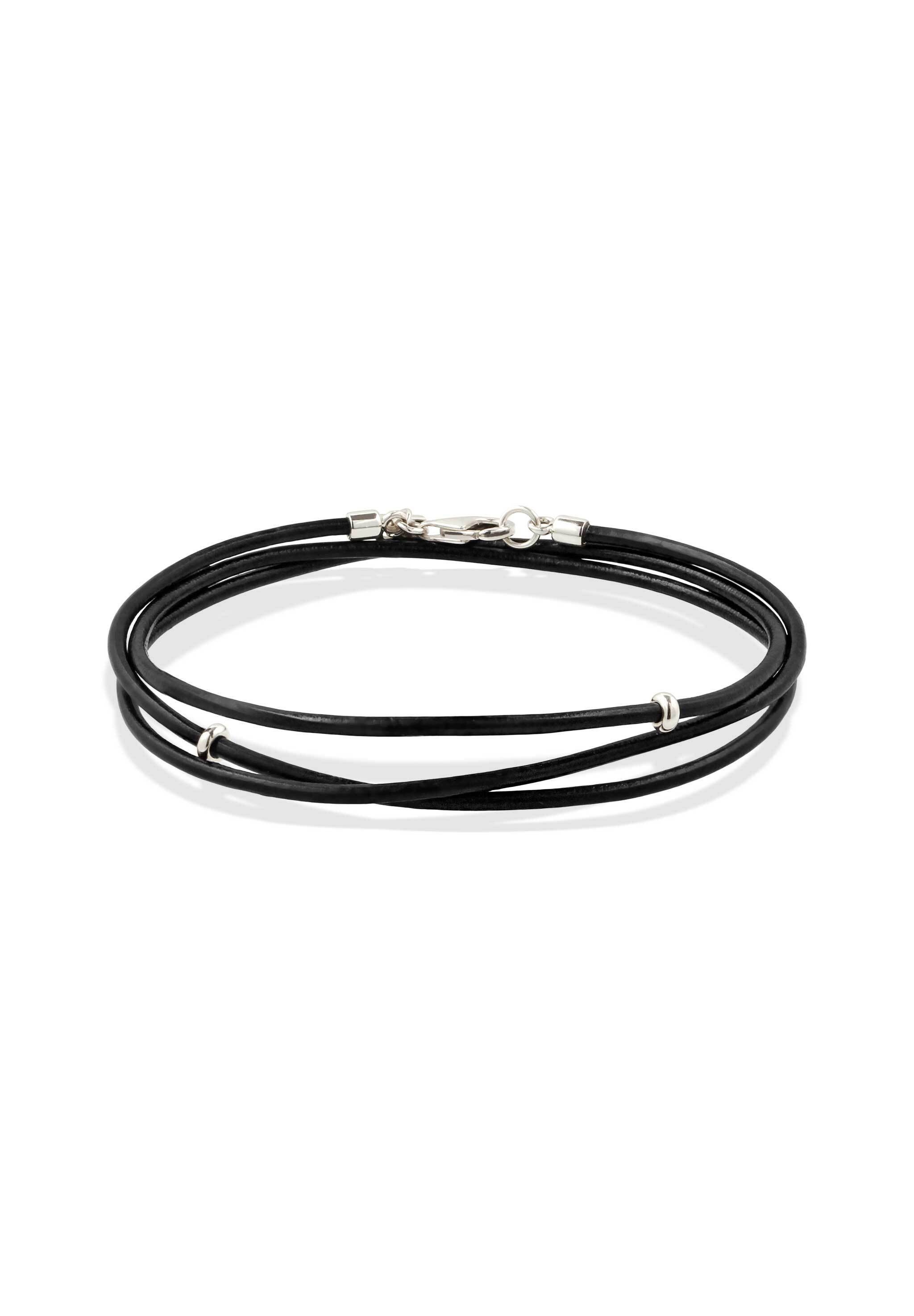 Lederarmband Leder Herren 925 Sterling Silber