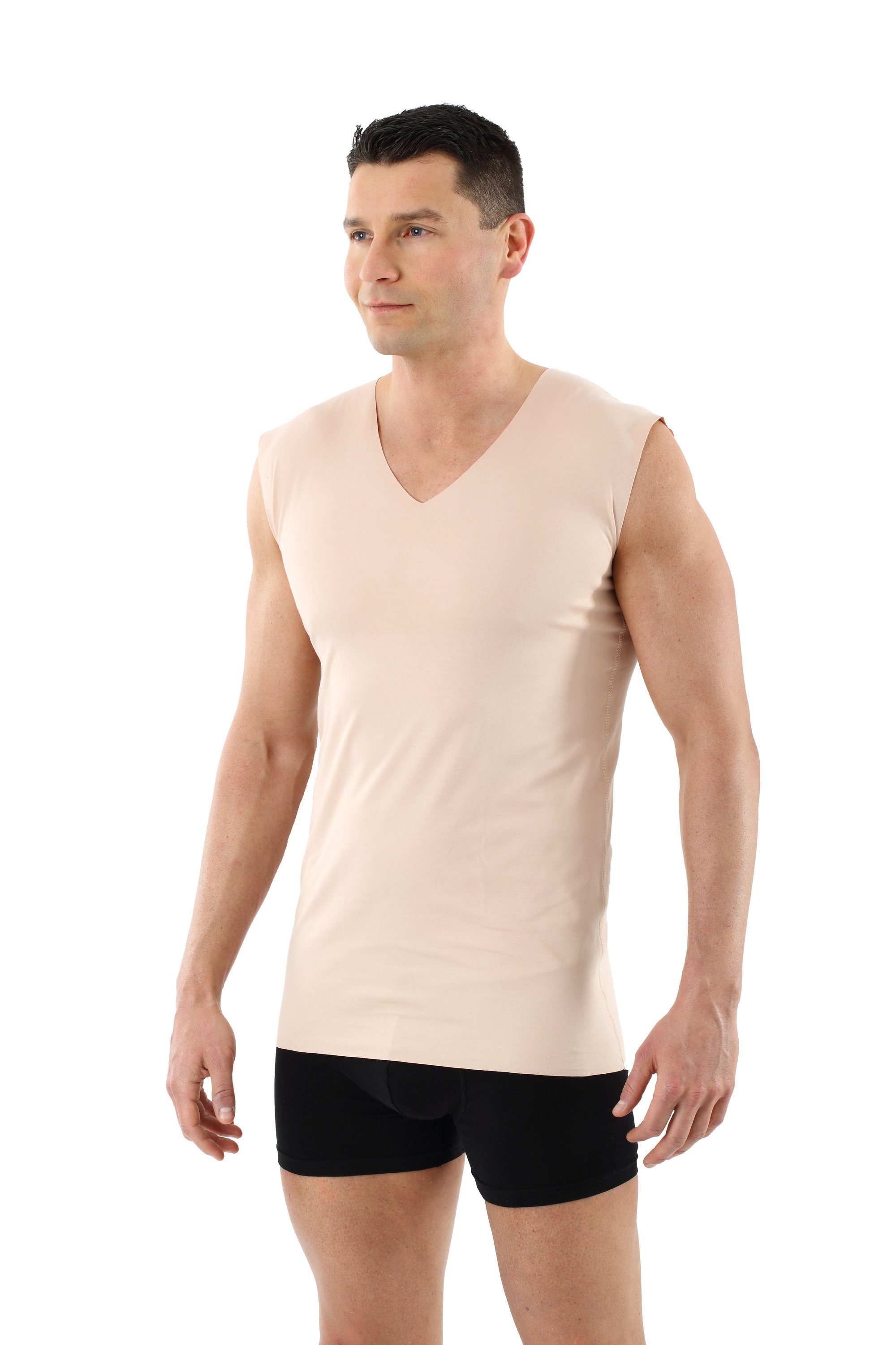 Albert Kreuz Achselhemd Lasercut ohne Saum V-Neck ohne Arm (kein Set, 1-St., kein Set)