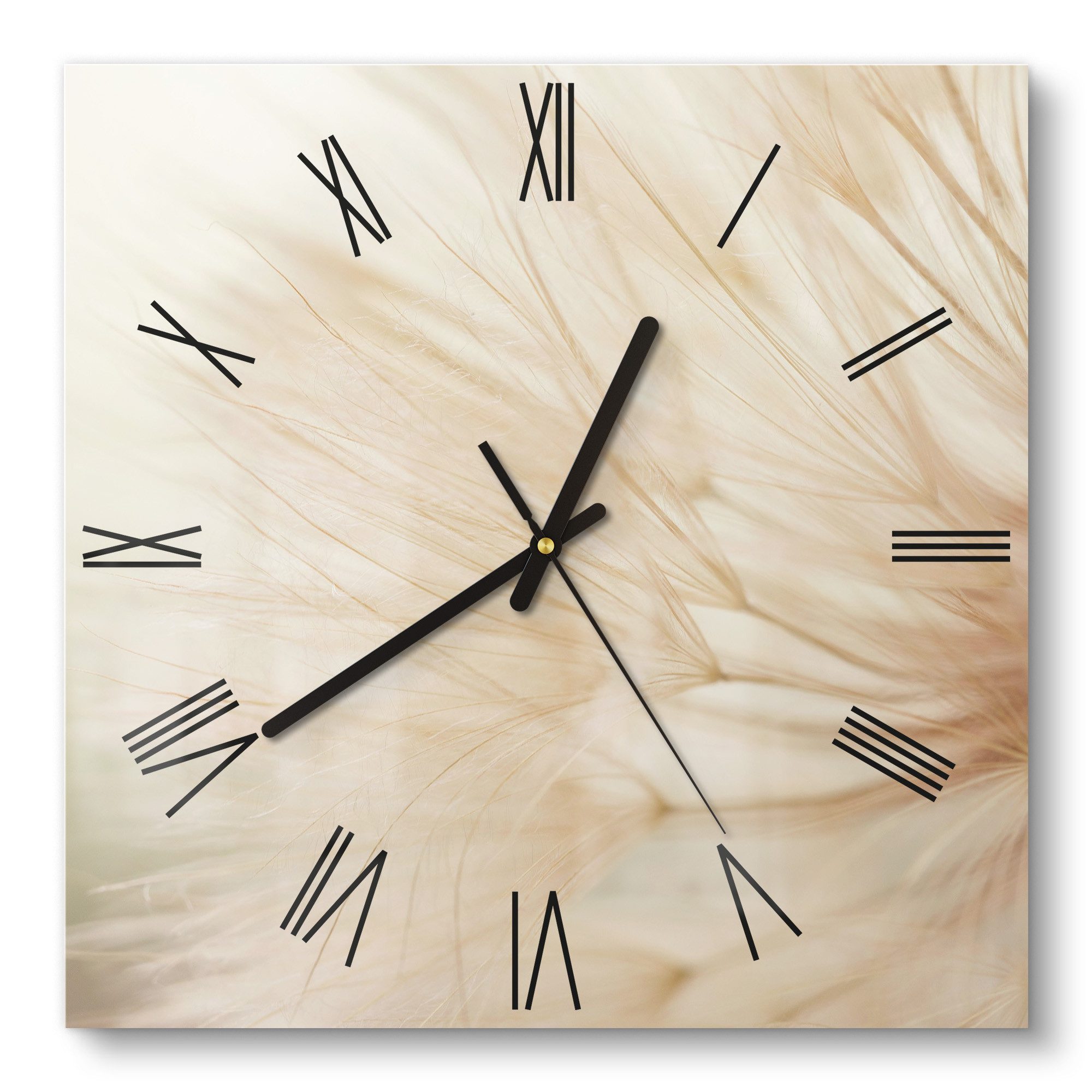 DEQORI Wanduhr 'Zarte Natur' (Glas Glasuhr modern Wand Uhr Design Küchenuhr günstig online kaufen