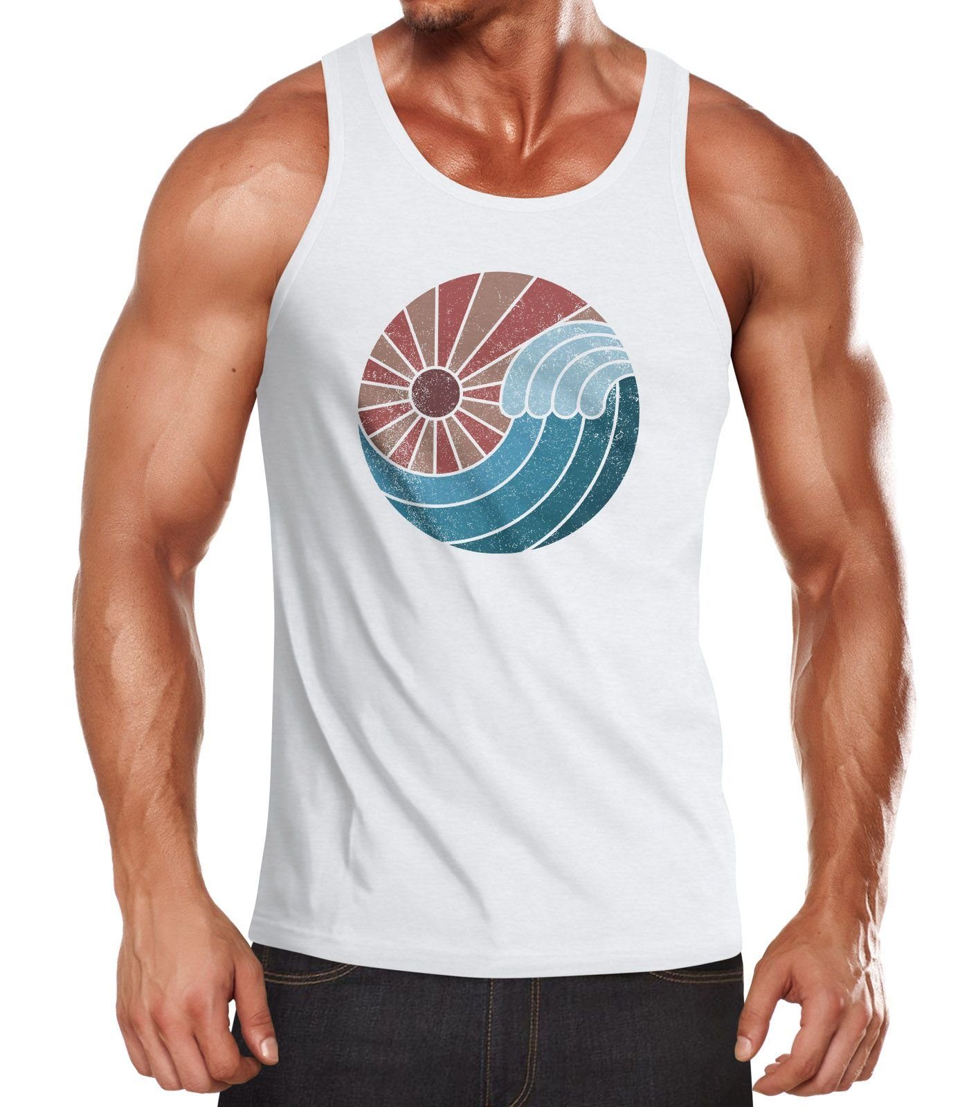 Neverless Tanktop Herren Tank-Top Welle Wave günstig online kaufen