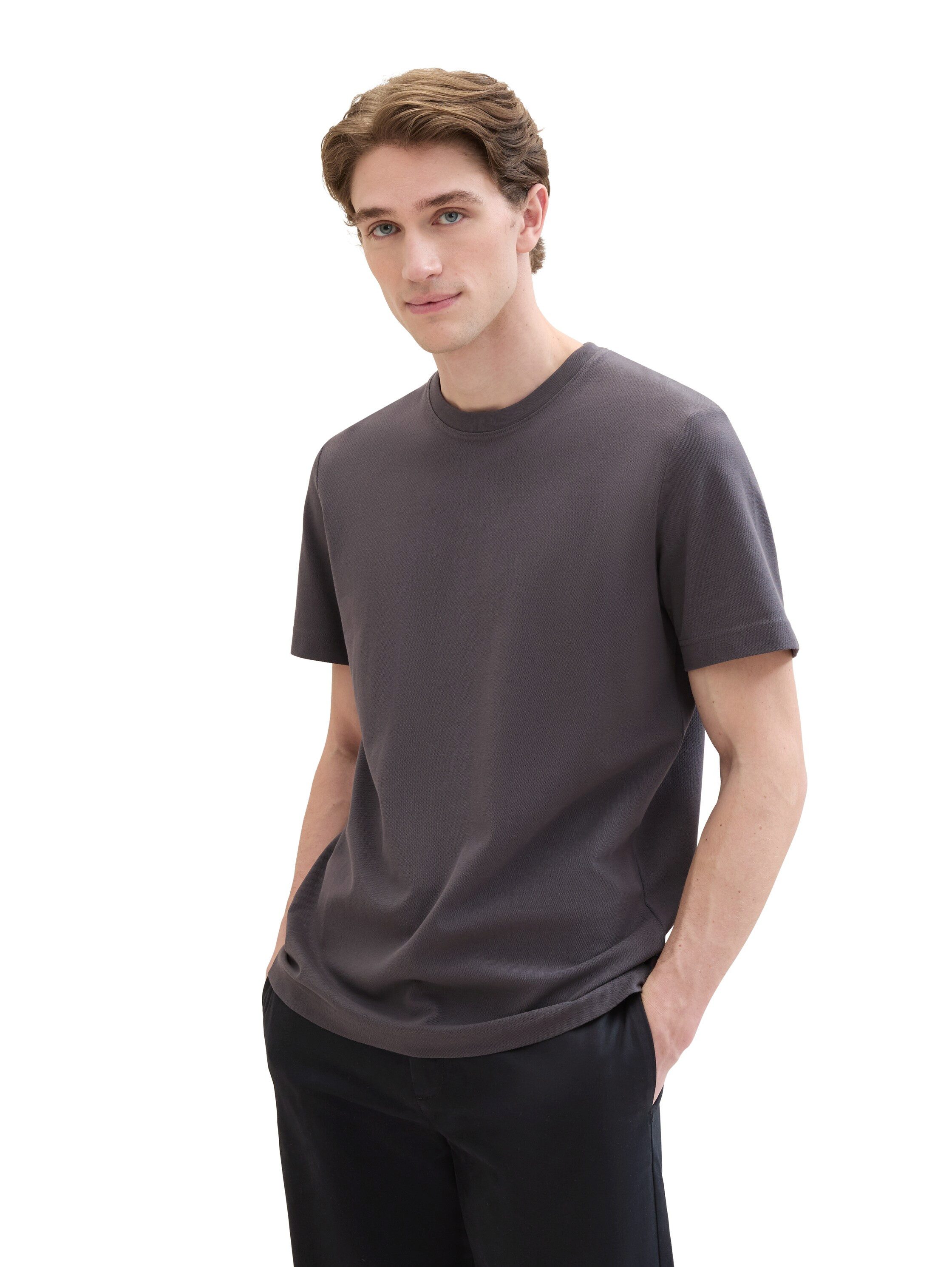 TOM TAILOR T-Shirt mit Pique Struktur