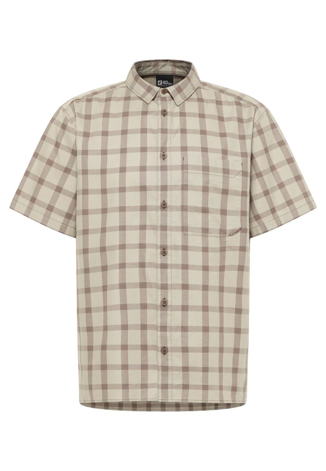 Jack Wolfskin Outdoorhemd Wanderhemd Planalto (Bio-Baumwolle) Kurzarm beige günstig online kaufen