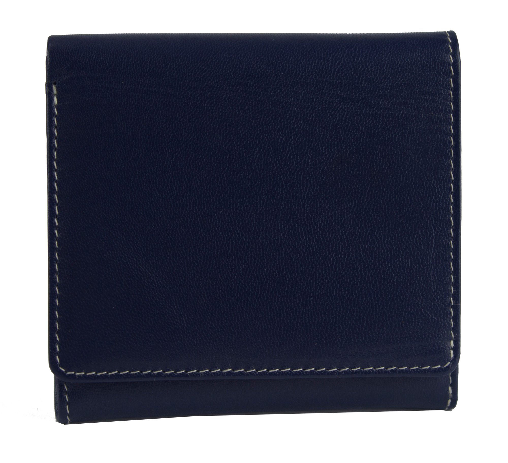 Geldbörse Unisex Sunsa blau klein mit Leder, recycelten Damen, Lederresten, Brieftasche aus echt Geldbeutel Portemonnaie Leder echt RFID-Schutz,