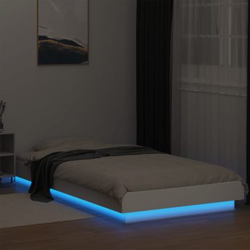 vidaXL Bett Bettgestell mit LED Weiß 75x190 cm Holzwerkstoff