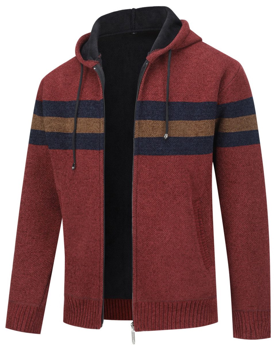 Allthemen Cardigan mit Kapuze Strickjacke Herren gefütterte Winterjacke Kon günstig online kaufen
