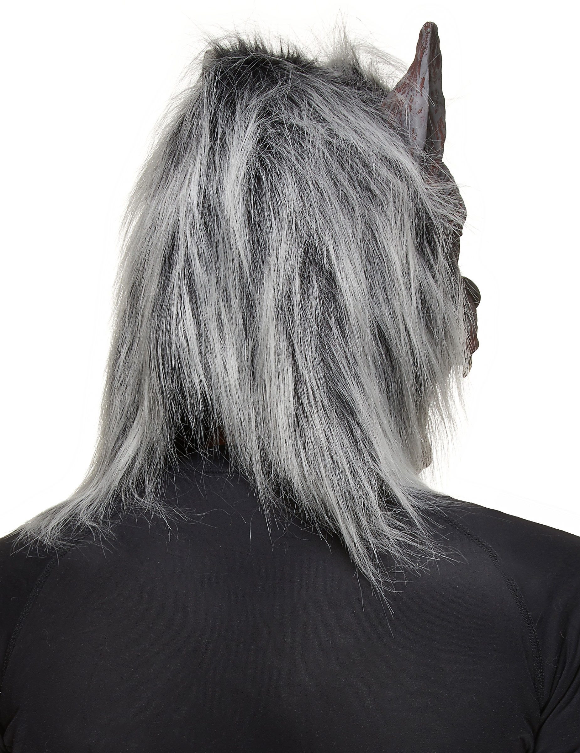 JADEO Kostüm Wolf Maske Werwolf grau