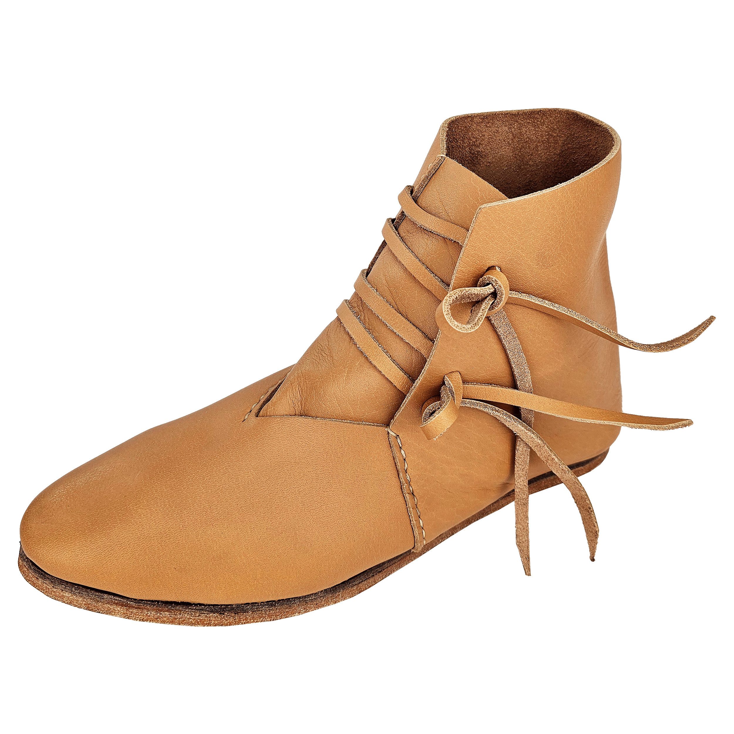 Ritter-Kostüm Mittelalter Schuhe Typ London genagelte Doppelsohle Naturbraun
