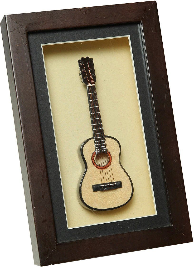 Ambiente Haus Dekofigur Gitarre im Rahmen 22x14cm (1 St) | Dekofiguren