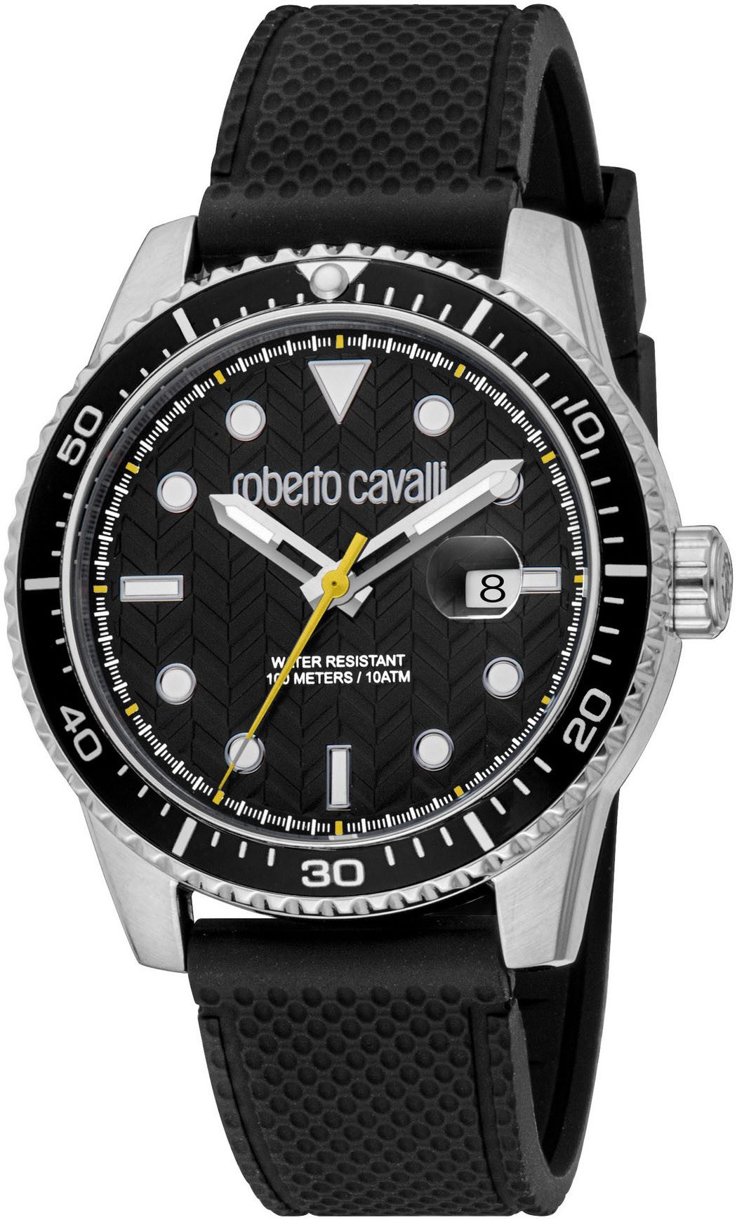 roberto cavalli Quarzuhr Uomo Trend II RC5G084P1025, Armbanduhr, Herrenuhr, Silikonarmband, analog, Tag