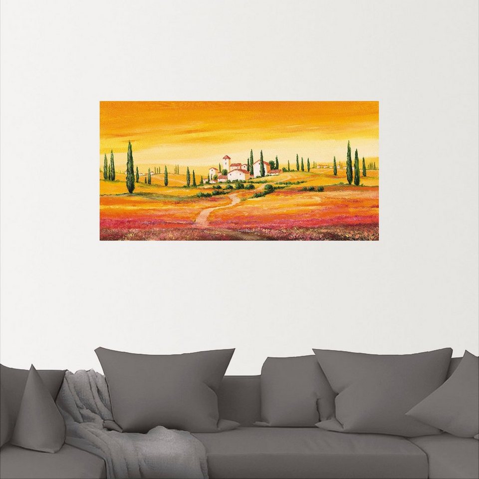 Artland Wandbild Traumhafte toskanische Landschaft, Europa (1 St), als  Alubild, Leinwandbild, Wandaufkleber oder Poster in versch. Größen