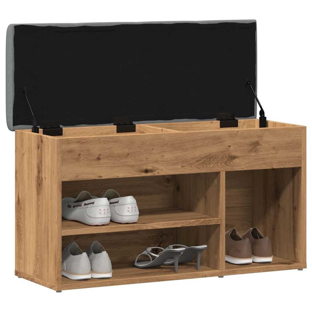 vidaXL Sitzbank Schuhbank Artisan-Eiche 82x32x45,5 cm günstig online kaufen