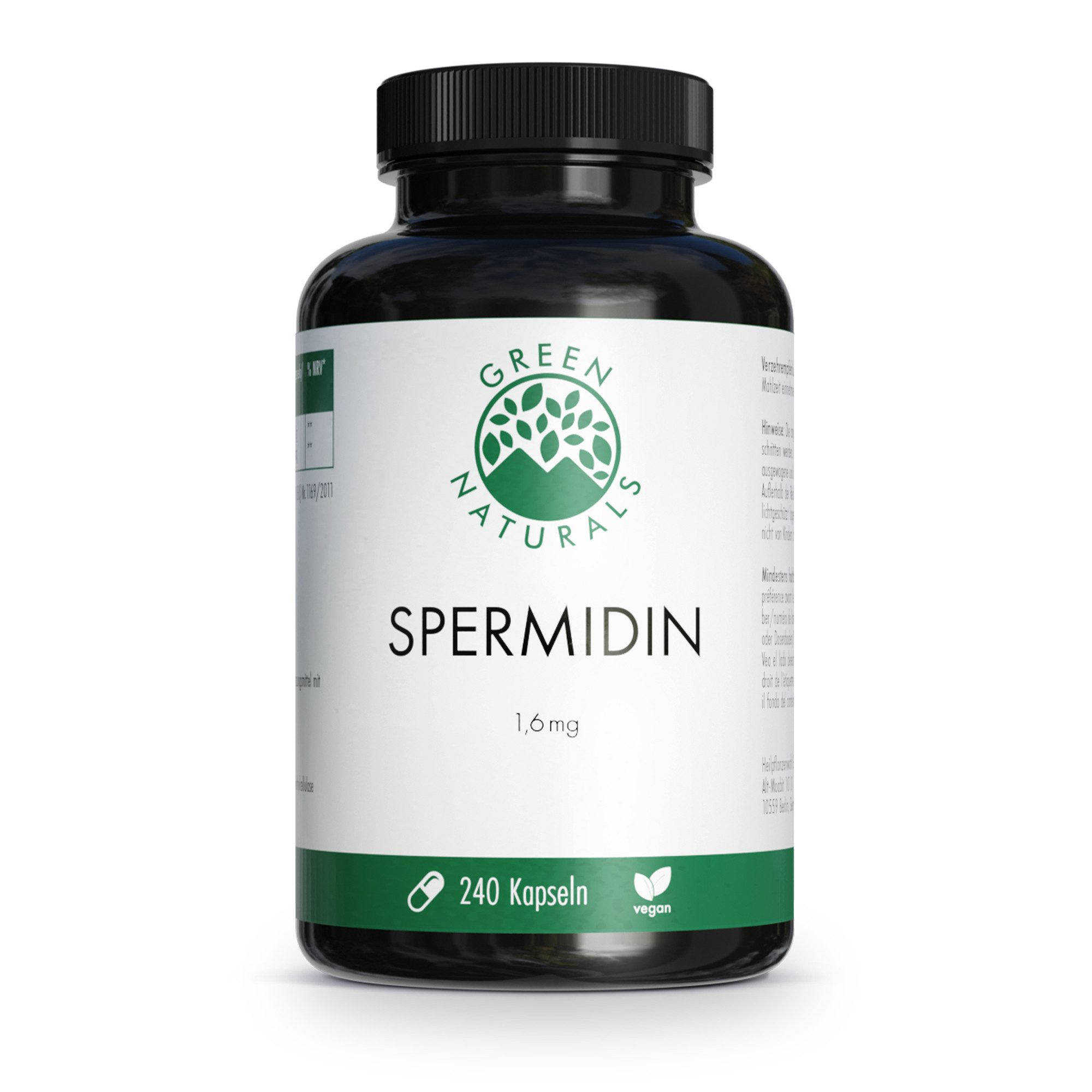Green Naturals Spermidin 1,6 mg vegan KAP, 221.0 g