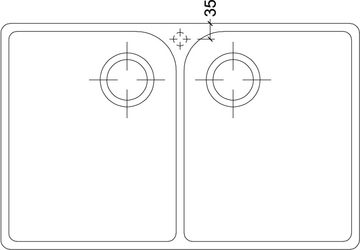 Villeroy & Boch Einbauspüle Keramikspüle Doppelbecken 80 x 53 638001R1