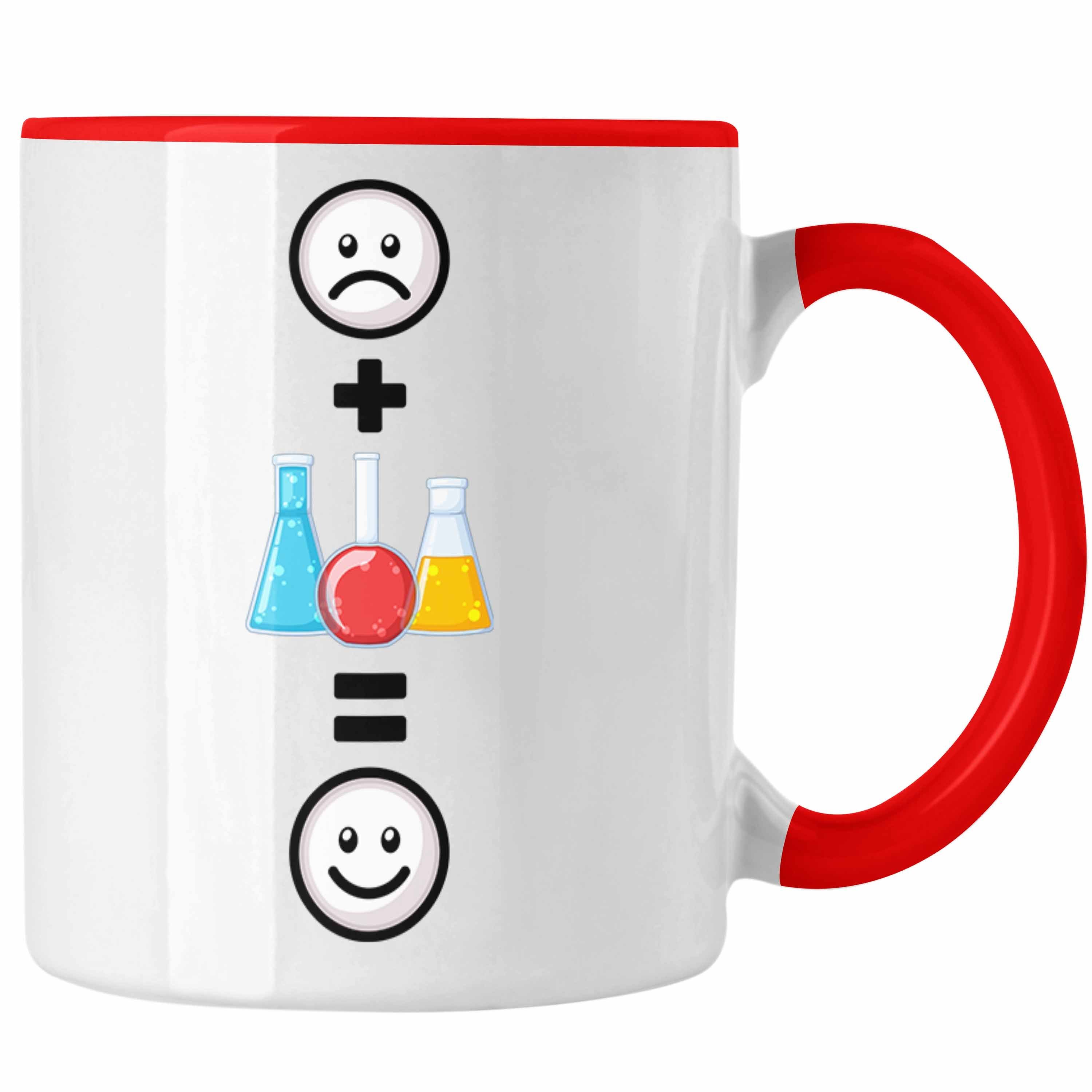Trendation Tasse Chemie Tasse Geschenk für Chemiker, Chemiestudenten Lustige Geschenkid Rot