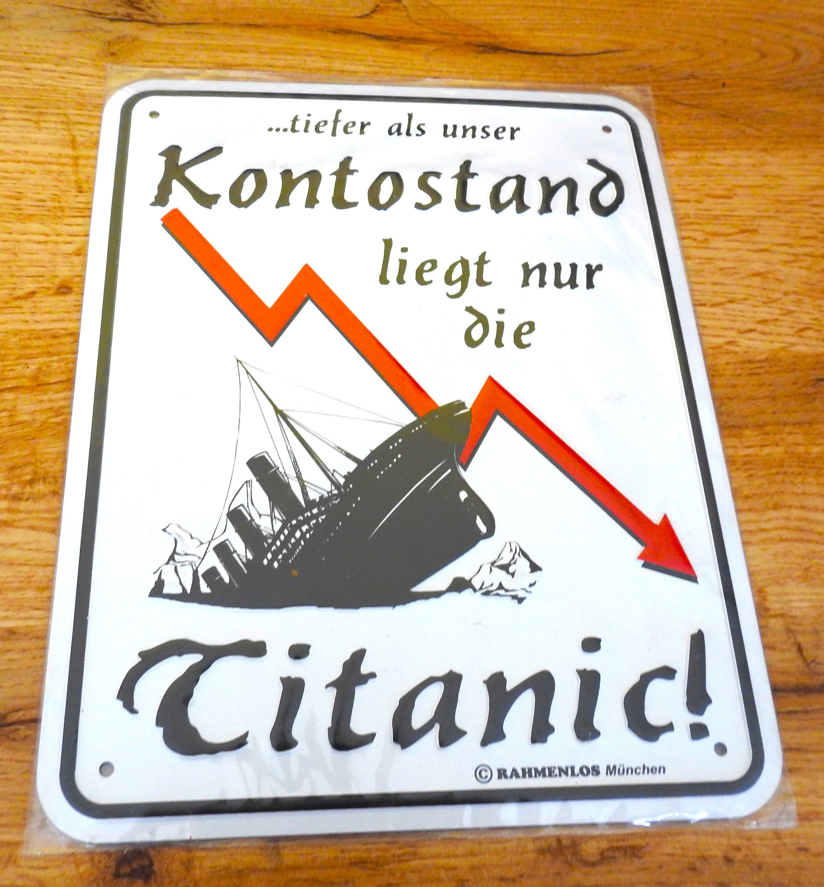 RAHMENLOS® Metallschild Kontostand, (1 St)