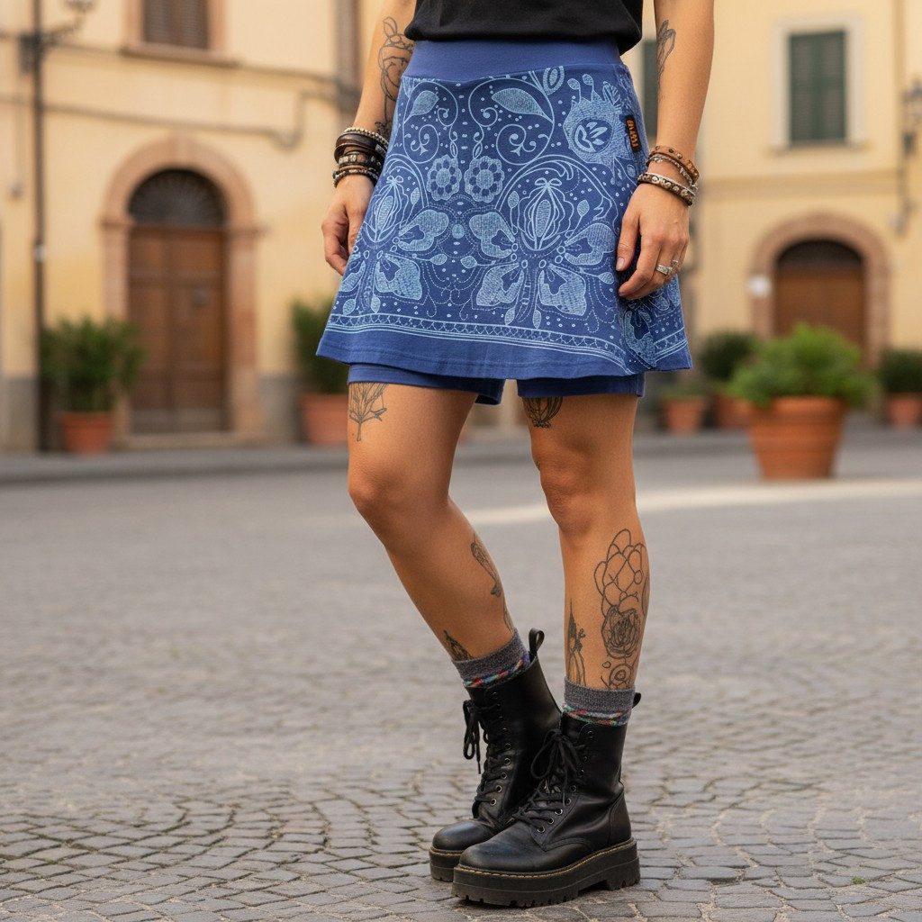 Guru-Shop Minirock Minirock, Skort aus Biobaumwolle, Minirock mit.. günstig online kaufen