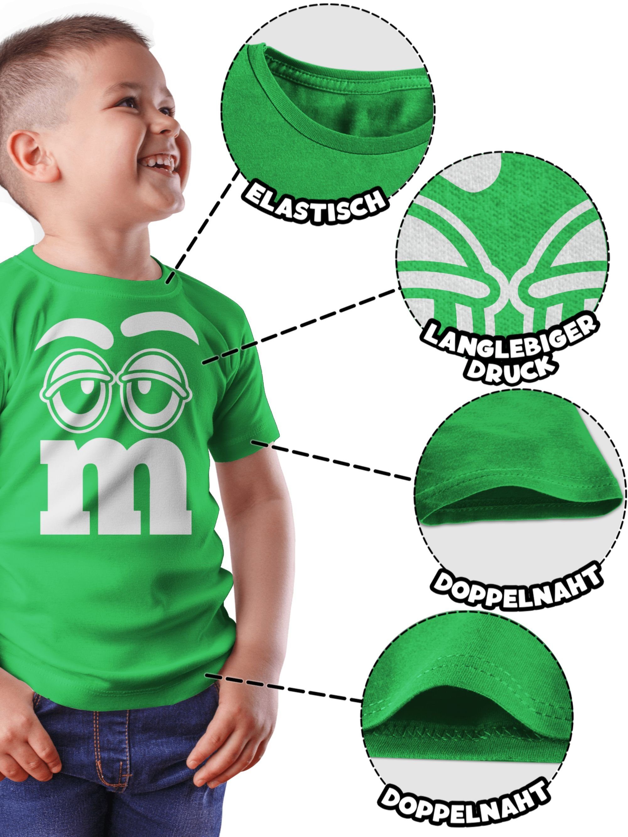 Shirtracer T-Shirt Faschingskostüm Gruppenkostüm M&M Aufdruck Gesicht I M und M I MM Auge (1-tlg) Karneval & Fasching