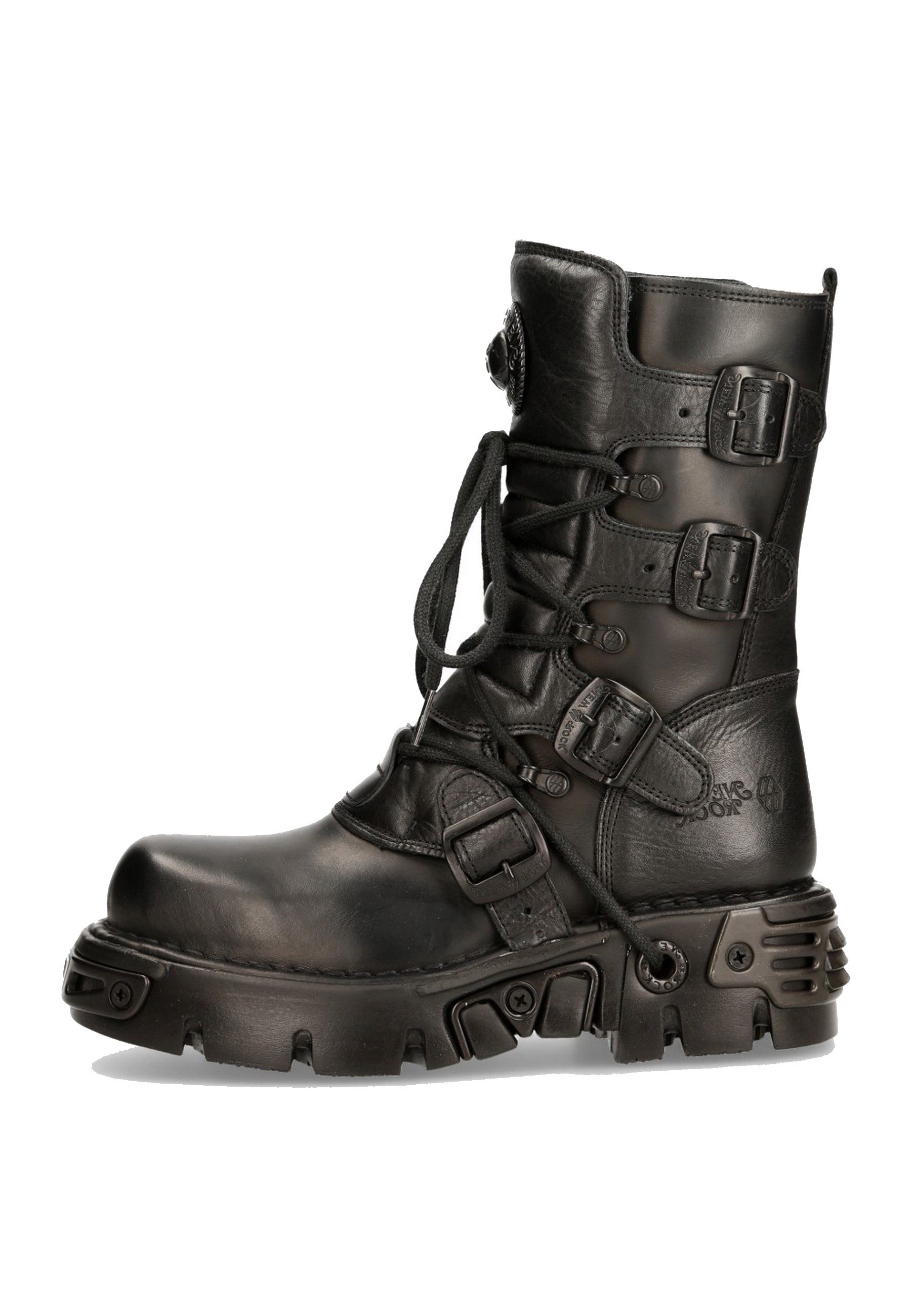 New Rock M-373-S18 Bikerboots Handgefertigte Schwarze Stiefel für Stilvolle günstig online kaufen