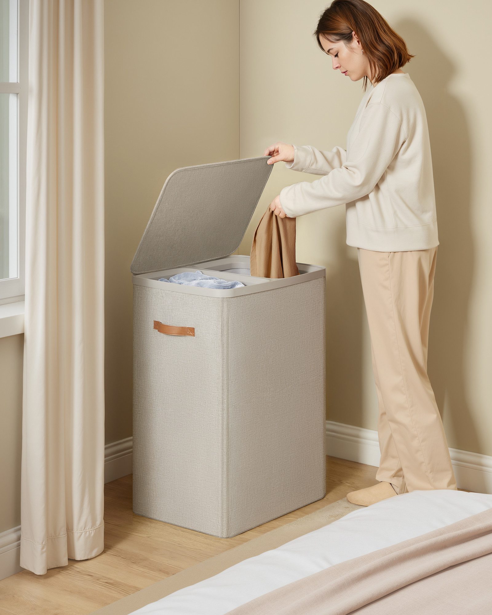 SONGMICS Wäschekorb, 170 L Wäschesammler 2 günstig online kaufen