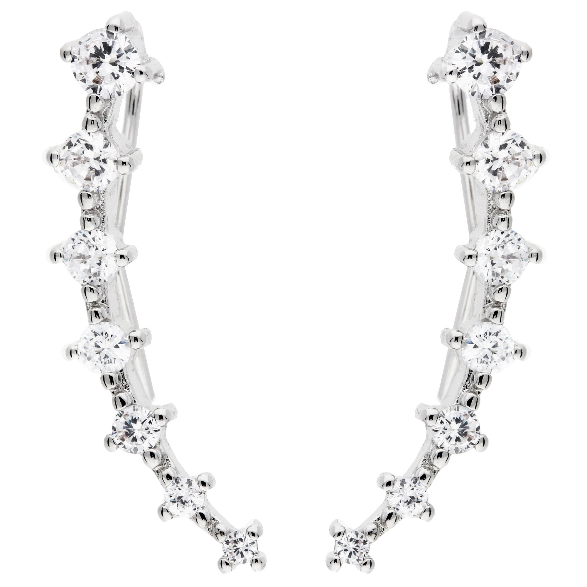 LÖB Ohrklemme Ohrklemme Silber Zirkonia Stein Ohrringe Ohrkletterer Bogen M günstig online kaufen