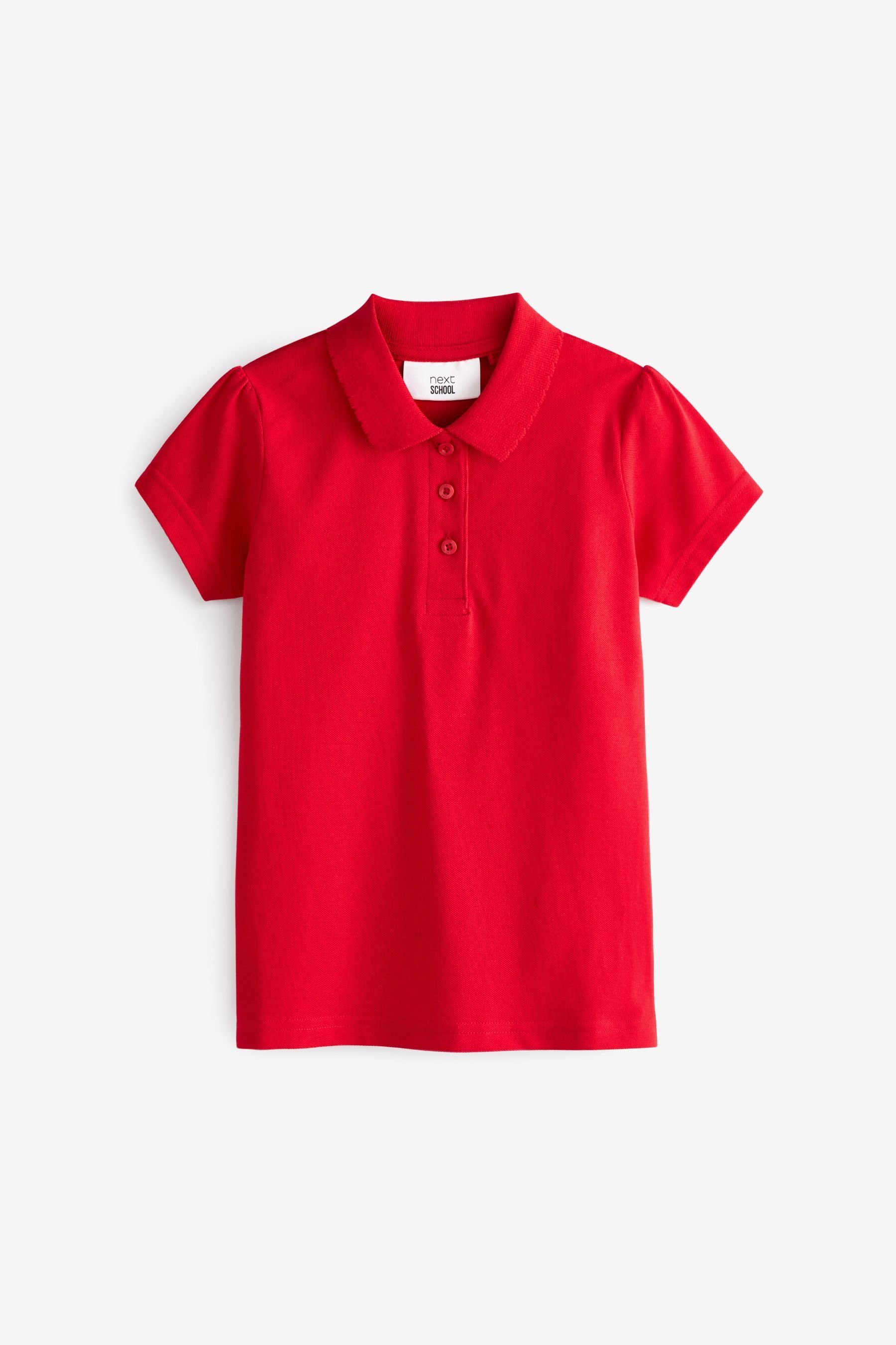 Polohemden Baumwolle im 2er-Pack Kurzärmelige Poloshirt Next Red aus (2-tlg)