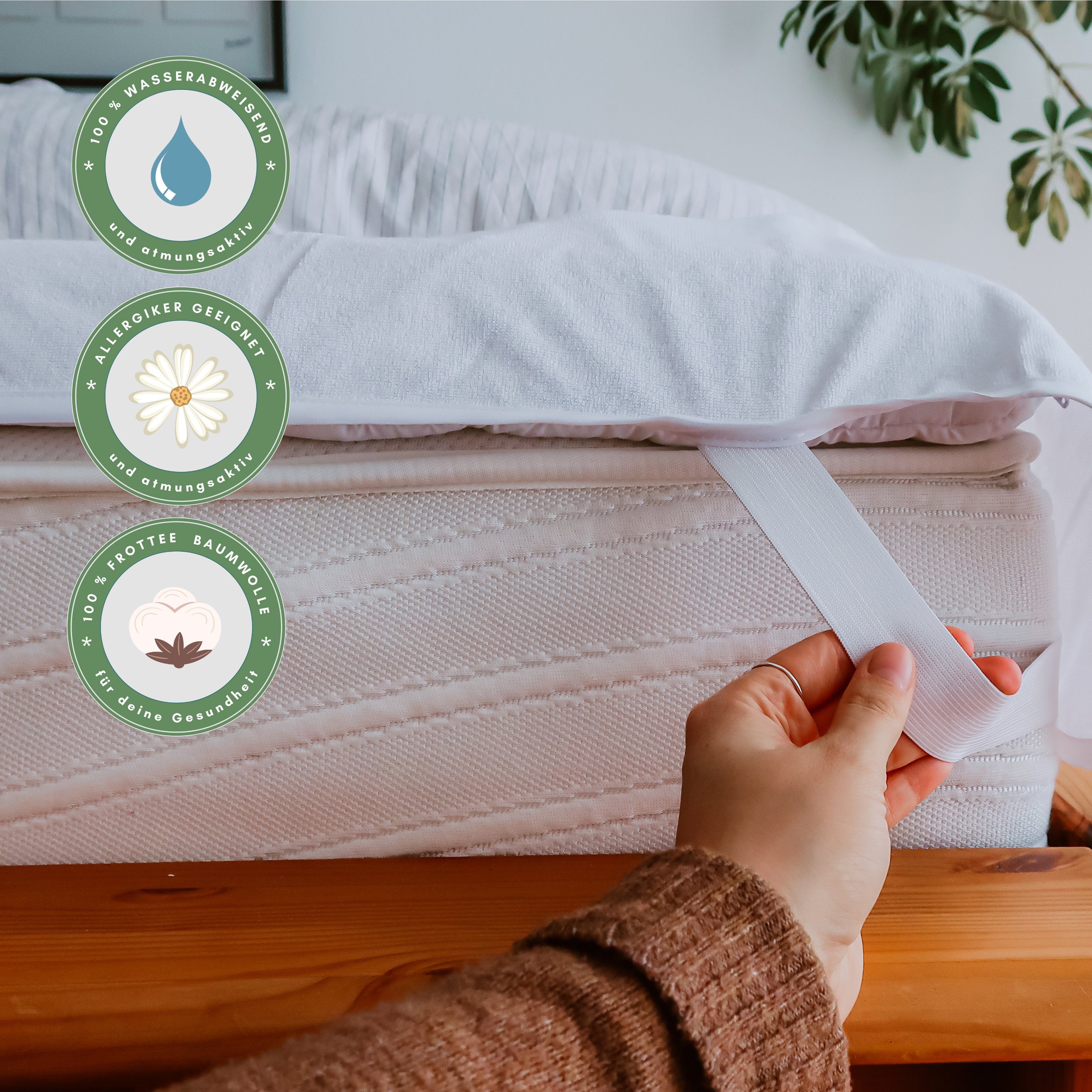 Matratzenschoner wasserdicht aus 100 % Frottee Baumwolle APARNA, Matratzens günstig online kaufen