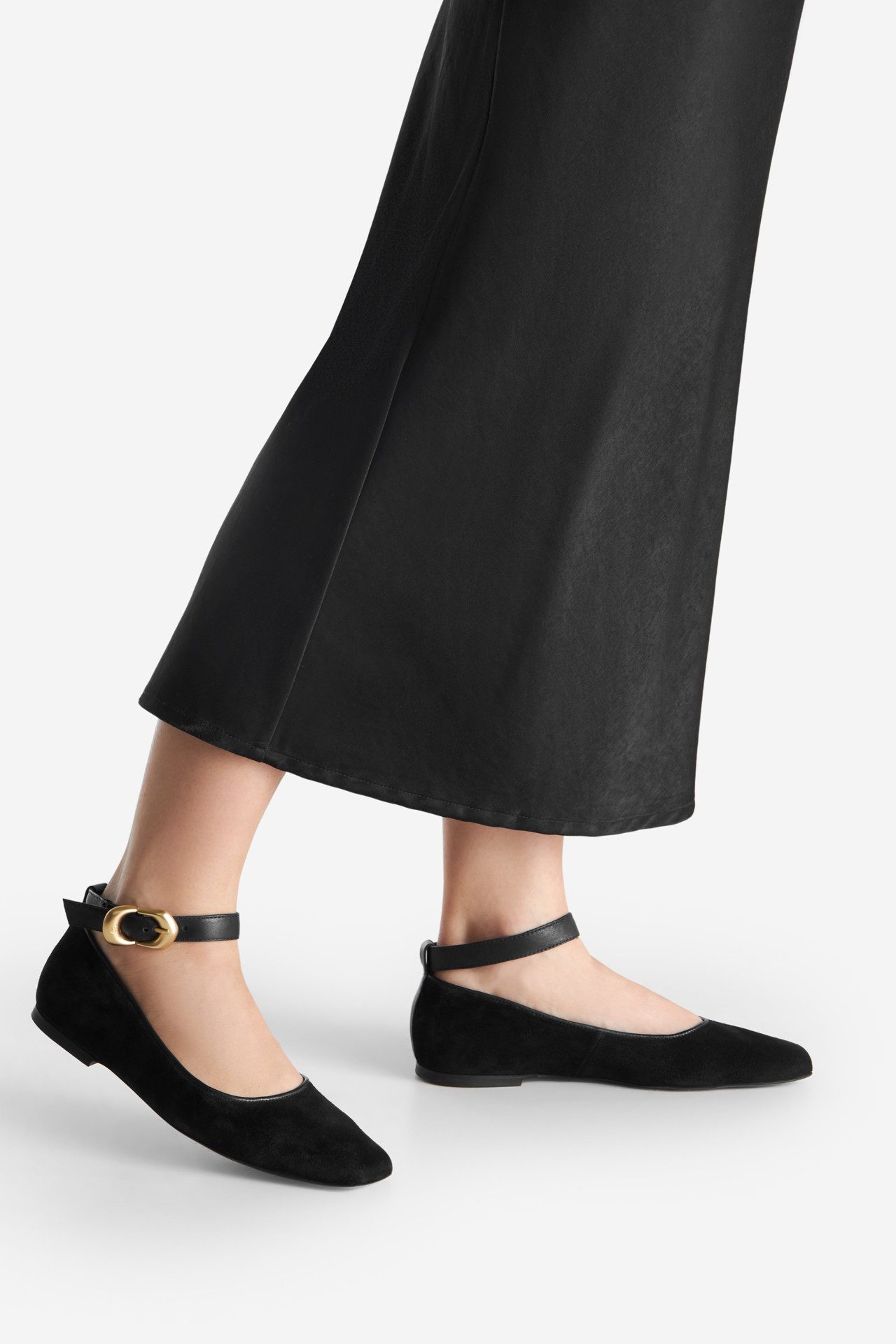 GINO ROSSI Gino Rossi ALISE‑2 – Damen-Ballerinas aus Leder in Schwarz Ballerina Schnalle, leicht, flexibel