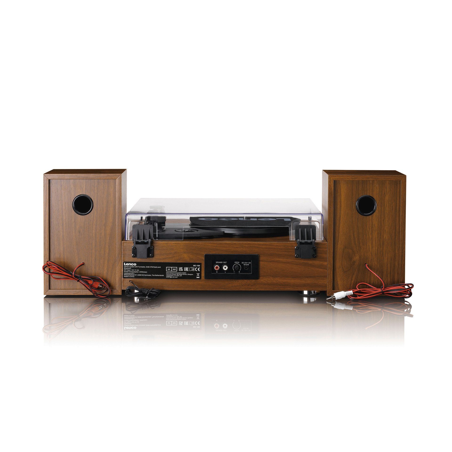 Lenco MC-160WD Hifi-Set (Bluetooth) Radioplattenspieler FM-Radio, Bluetooth Plattenspieler und DAB