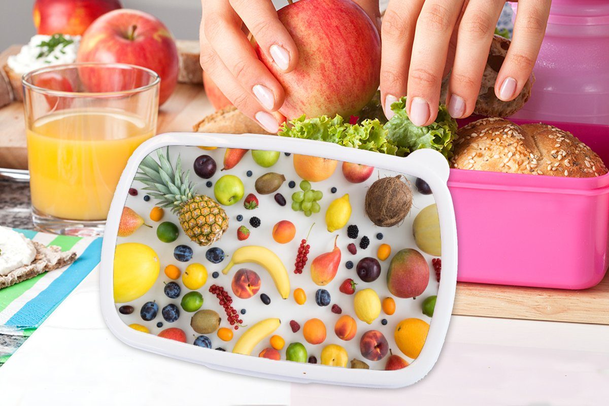 Erwachsene, Regenbogen Kunststoff - rosa - Lunchbox Sommer (2-tlg), Brotbox MuchoWow Snackbox, Kinder, Obst Jahreszeiten, Kunststoff, Mädchen, Brotdose für -