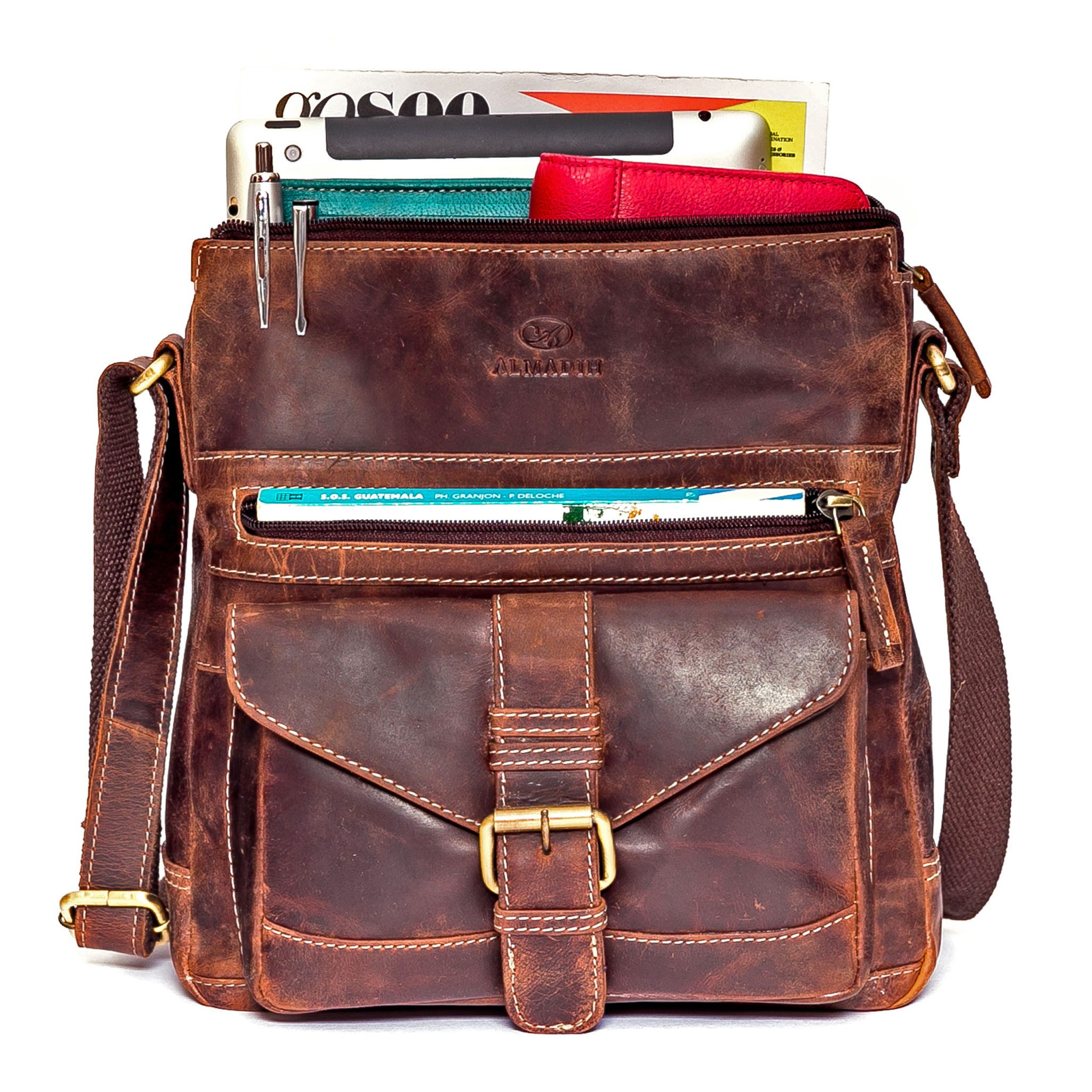 ALMADIH Handtasche Leder Damen Abby Umhängetasche Damentasche Schultertasch günstig online kaufen