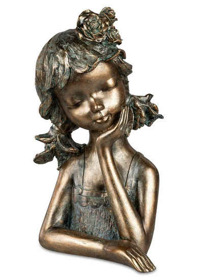 formano Sammelfigur Büste Mädchen bronzefarben Dekofigur Skulptur 28 cm Frau Women