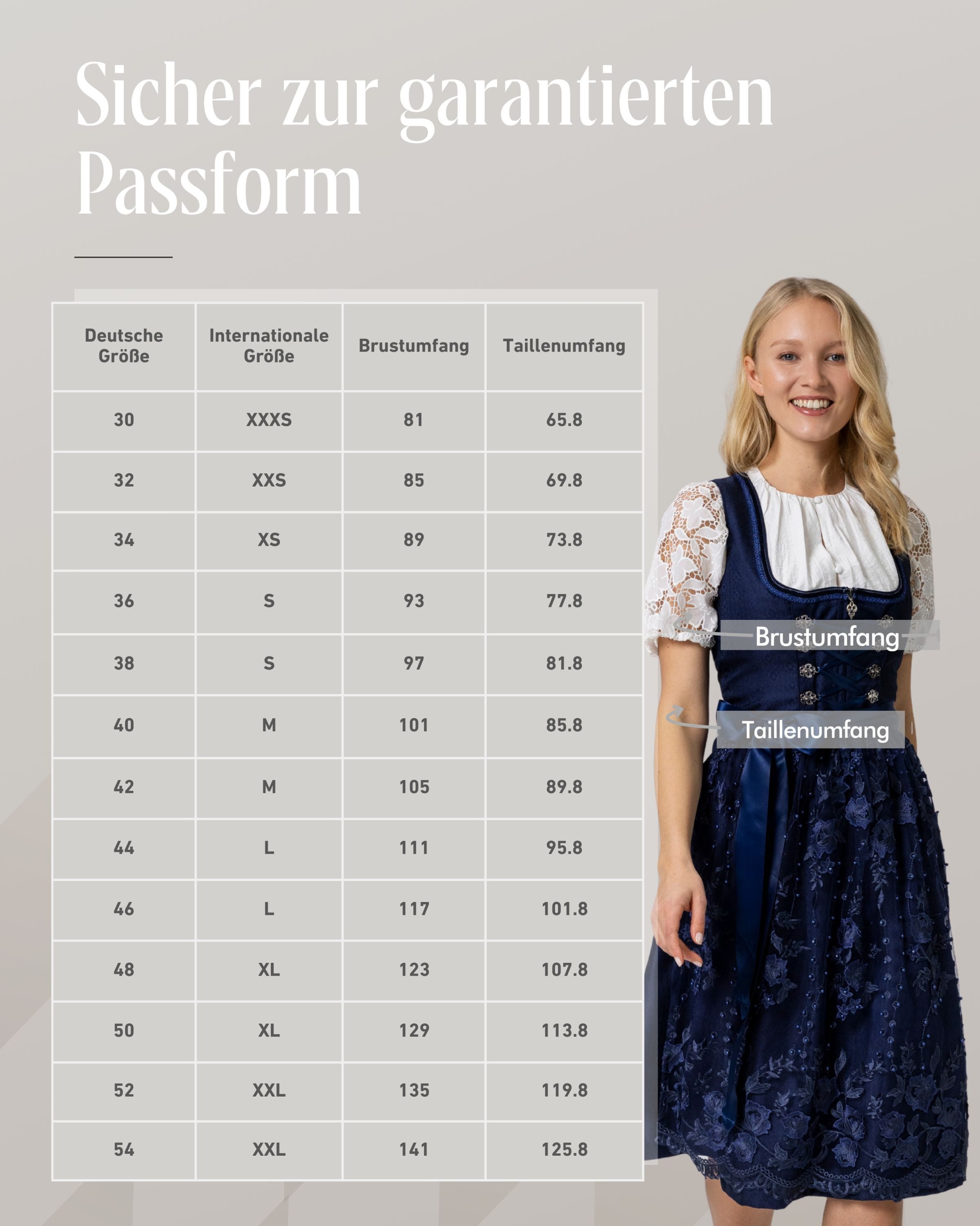 Nübler Trachtenkleid Dirndl midi Gloria in Blau von Nübler - Rocklänge 60 cm