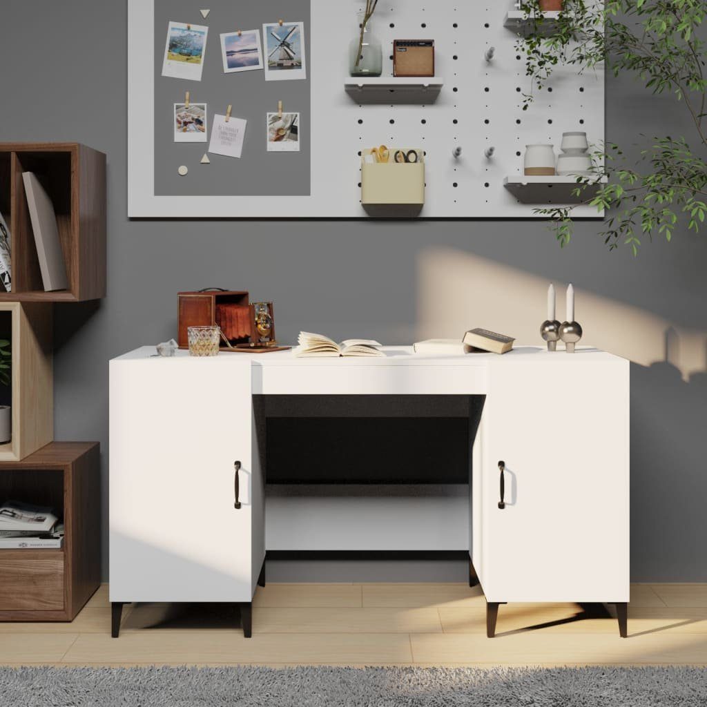 140x50x75 Holzwerkstoff cm Weiß furnicato Schreibtisch