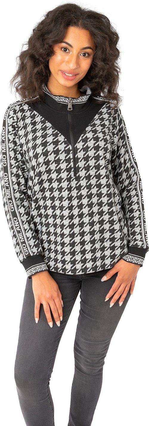 Gio Milano Stehkragenpullover G27-1609 mit Zip