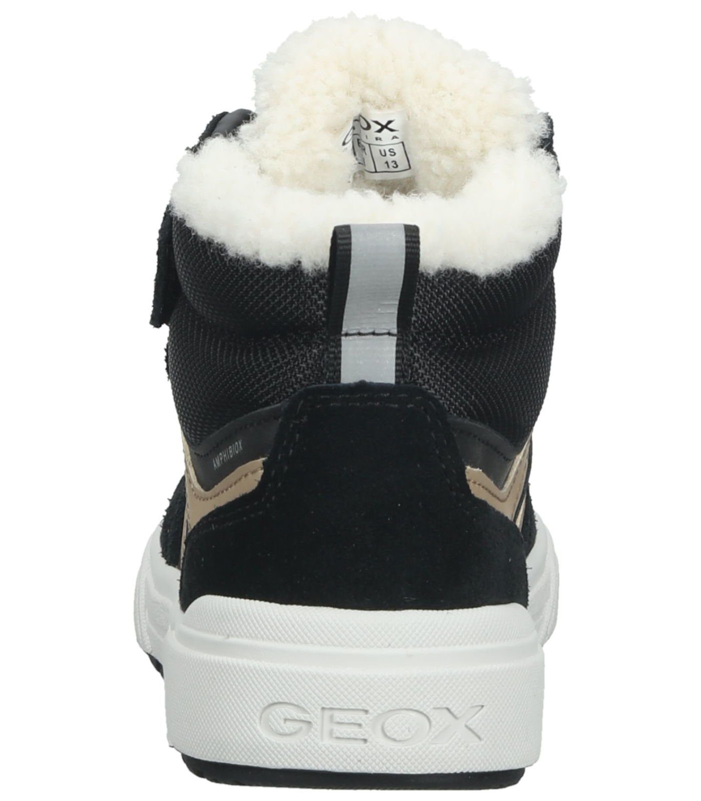 Geox Leder/Textil Sneaker Gold Sneaker Schwarz