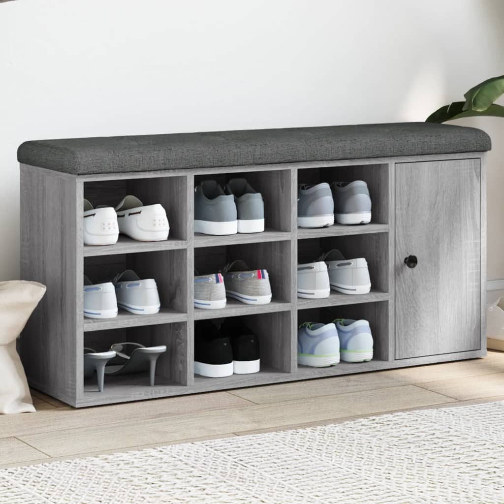 vidaXL Schuhbank NA Schuhbank Grau Sonoma 102x32x50 cm Spanplatte