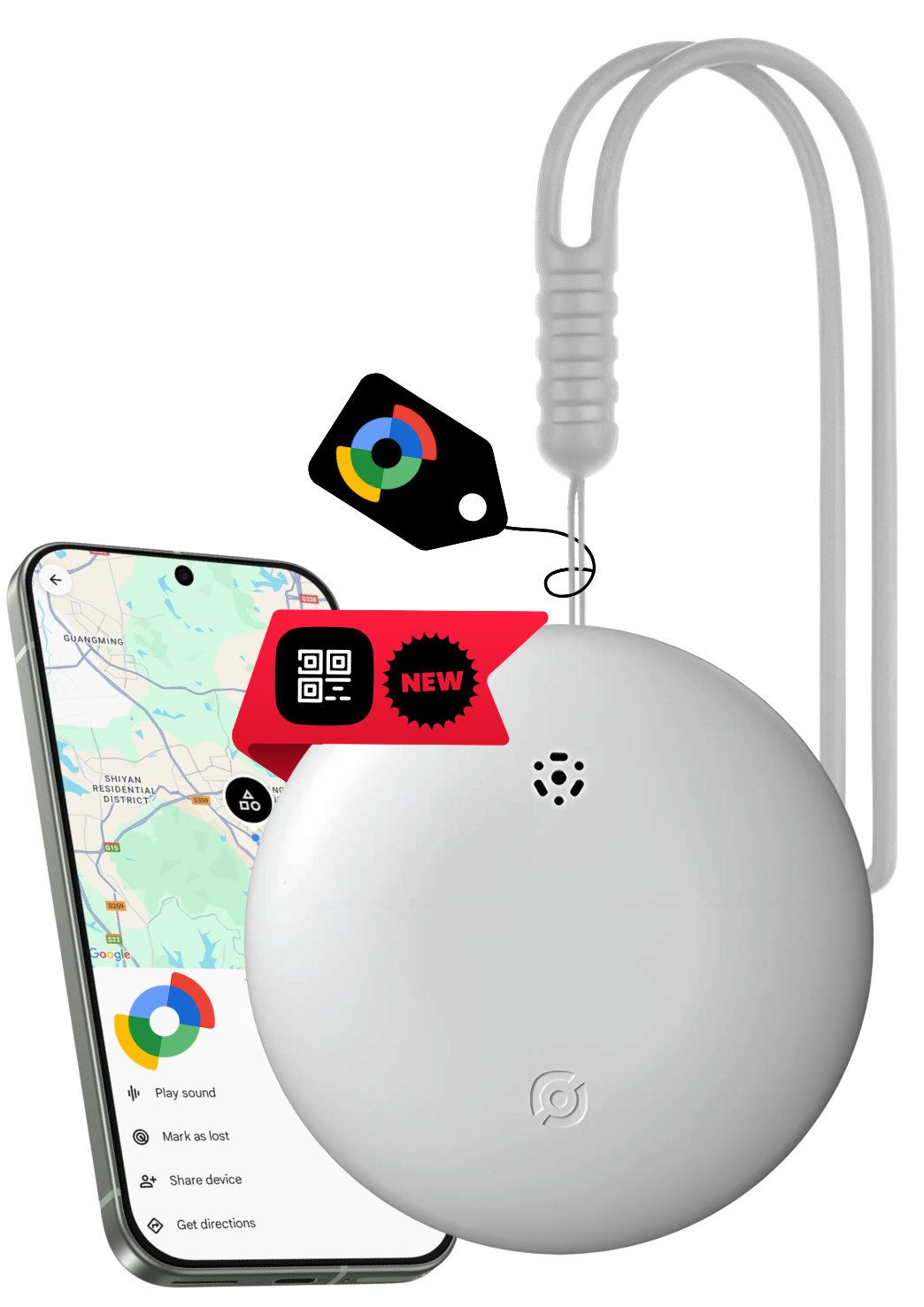 S&T Design GPS Tracker Smart Tag AirTag alternative für Android Schlüsselfinder GPS-Tracker (Weltweit Wasserdicht Bluetooth Key Finder Tasche/Koffer/Brieftasche)