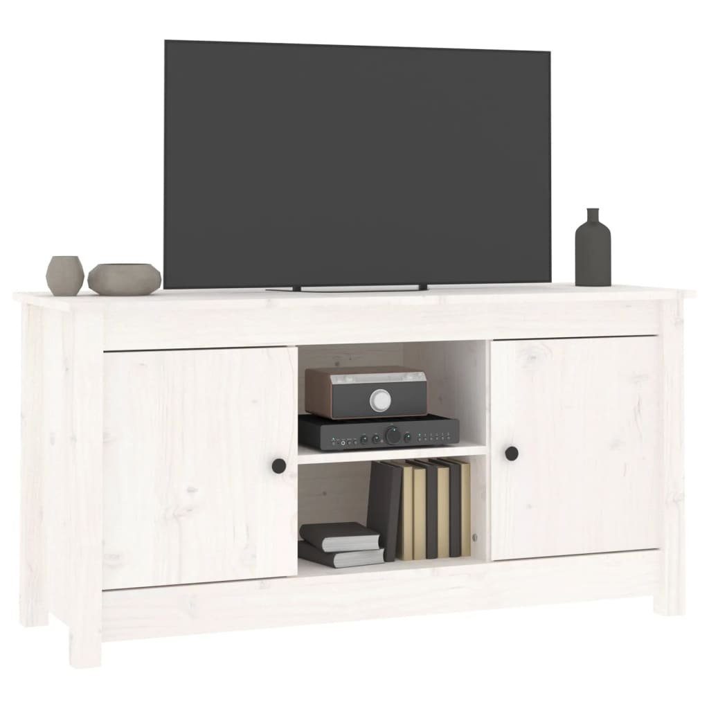 Kiefer cm TV-Schrank furnicato Massivholz Weiß 103x36,5x52