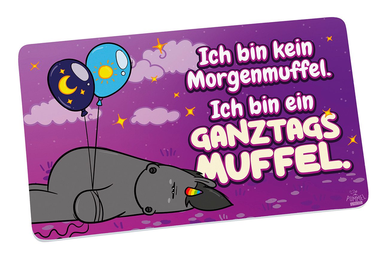 Geda Labels GmbH Frühstücksbrett Grummeleinhorn Muffel, Melamin, (1-St), Lila, 23,5x14,5, Anti Rutschnoppen