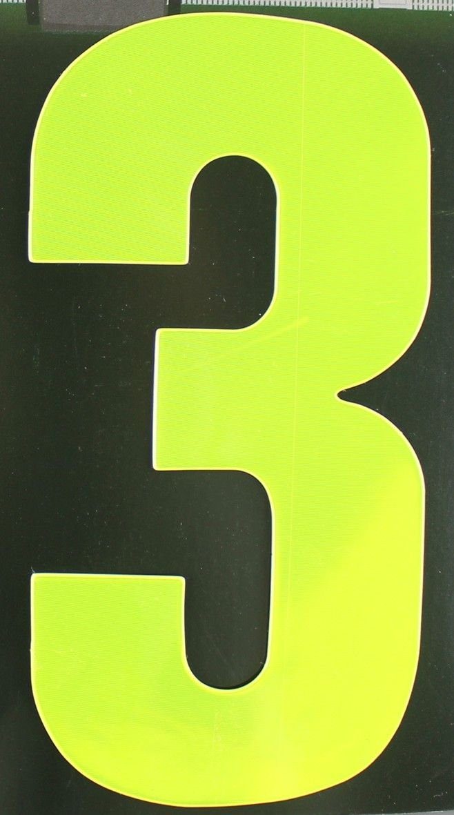 Aco Hausnummer Conacord Reflektierende Klebezahl 3 gelb 170 mm 3