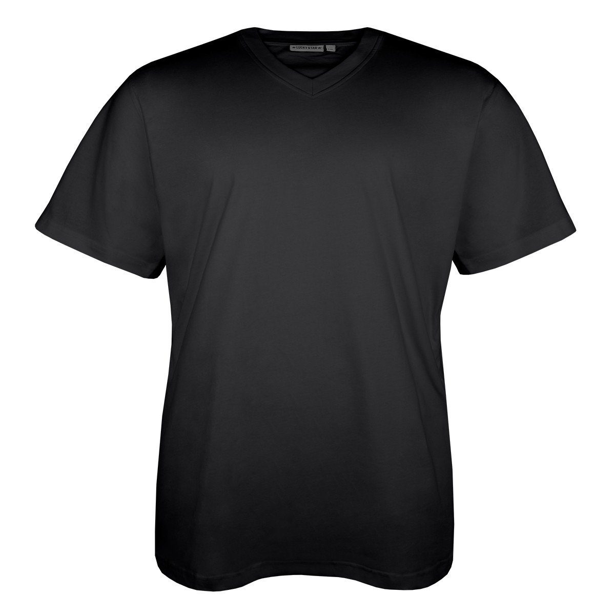 Lucky Star V-Shirt Übergrößen V-Ausschnitt schwarzes T-Shirt von Lucky Star